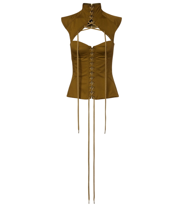 Photo: McQueen Cutout lace-up cotton corset top