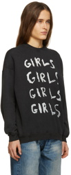 R13 Black 'Girls Girls' Oversized Sweatshirt