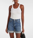 Agolde Dame high-rise denim shorts