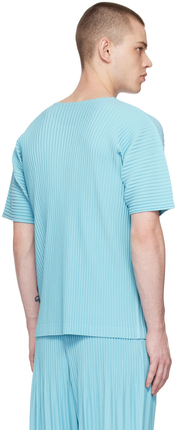 HOMME PLISSÉ ISSEY MIYAKE Blue Color Pleats T-Shirt Homme Plisse