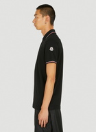 Logo Print Polo Shirt in Black