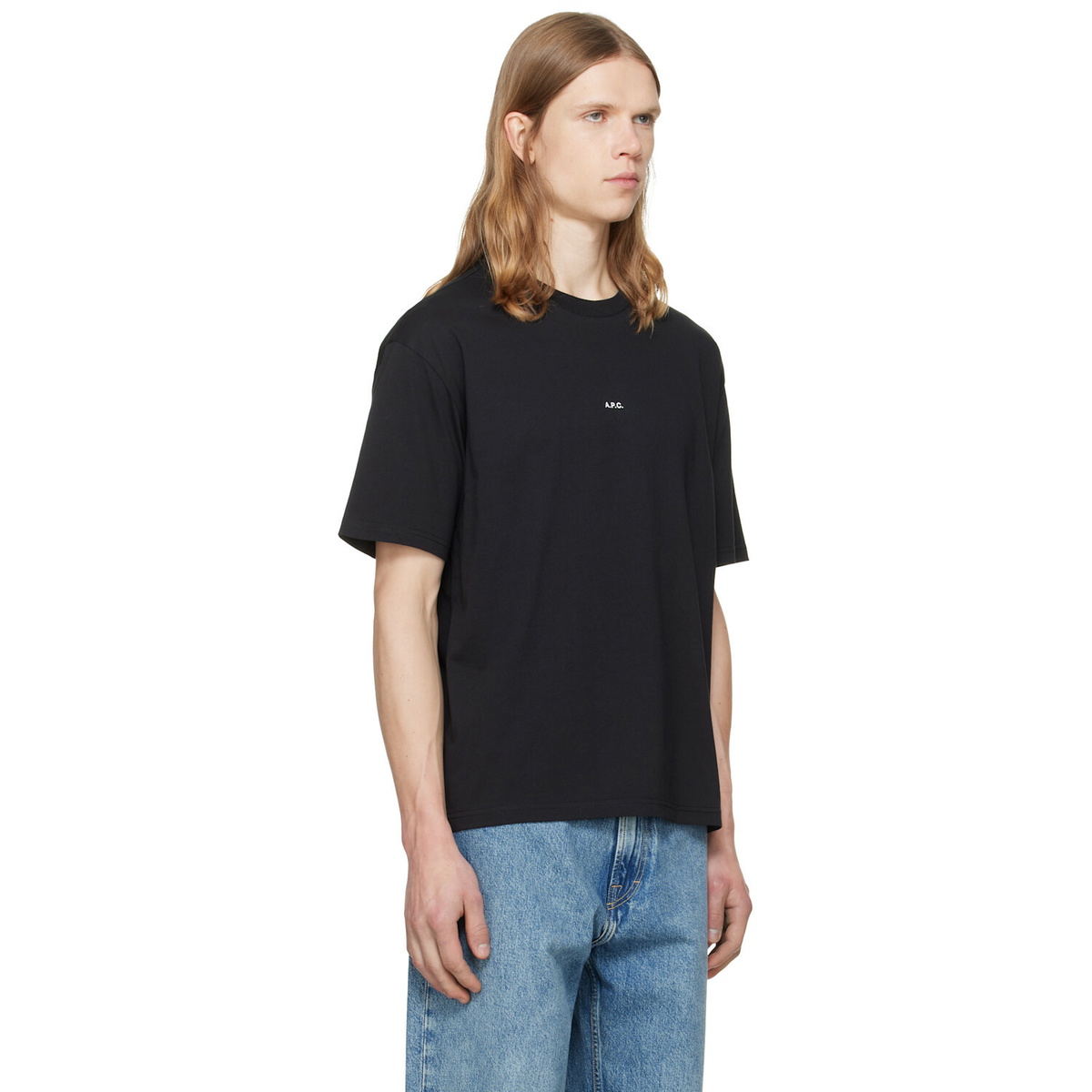 A.P.C. Black Boxy Micro Logo T-shirt