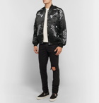 Rhude - Embroidered Satin Bomber Jacket - Men - Black