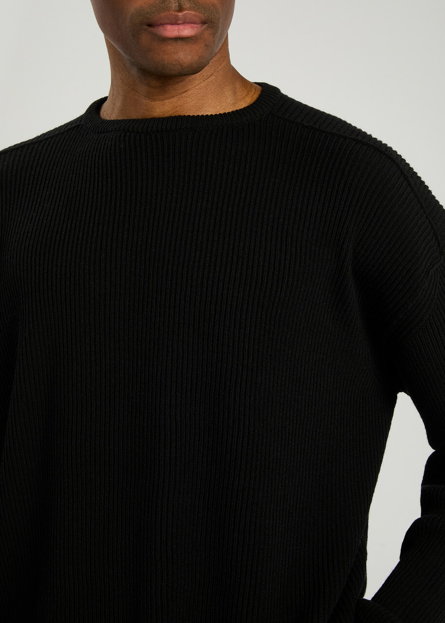 Rick Owens Jumbo Ribbed Wool Jumper Black