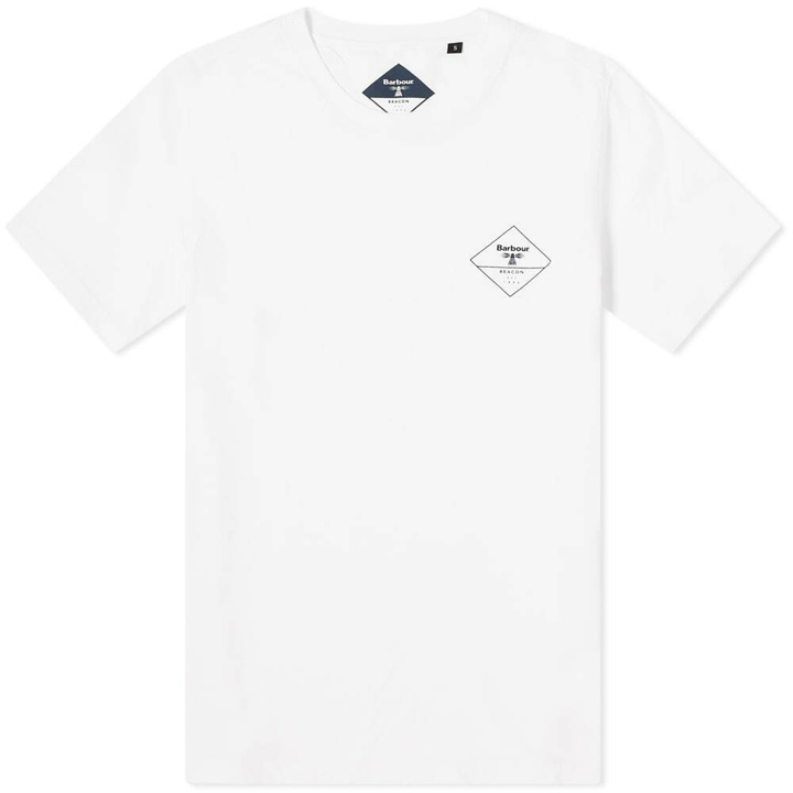 Photo: Barbour Men's Box Logo Beacon T-Shirt in White
