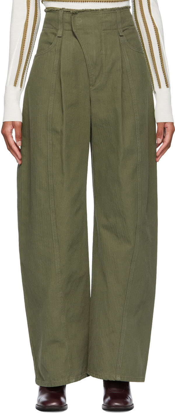 CHLOÉ Wool and silk-blend wide-leg pants