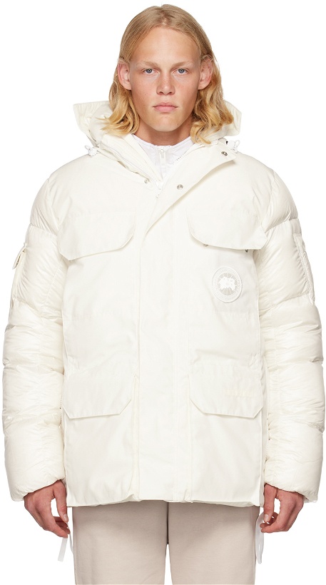 Photo: Canada Goose White HUMANATURE Standard Expedition Down Jacket