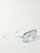 Jacques Marie Mage - Last Frontier VI Labarge Aviator-Style Turquoise-Detailed Silver- and Gunmetal-Tone Sunglasses