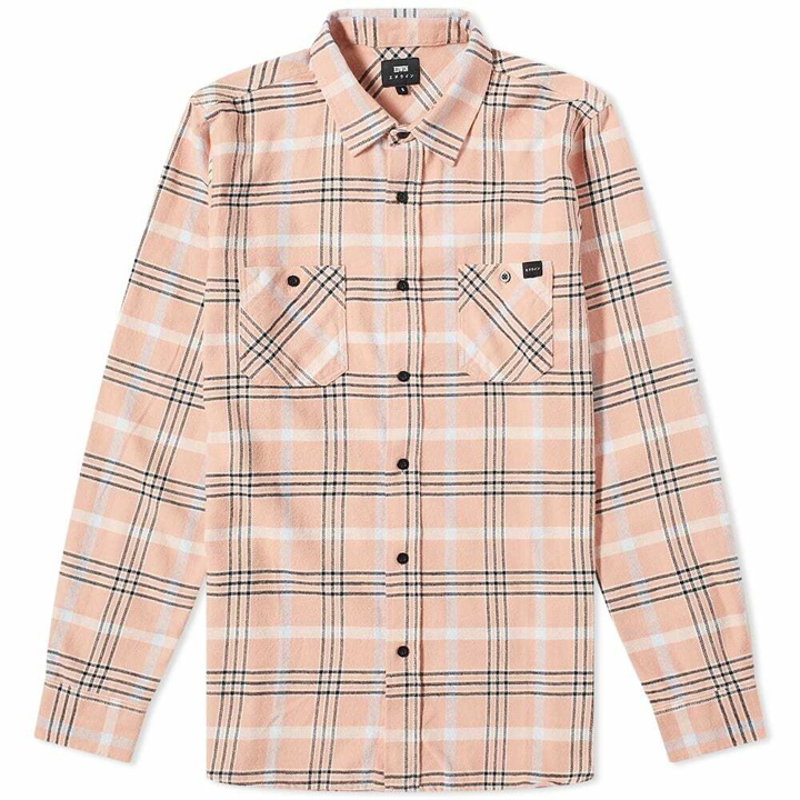 Photo: Edwin Men's Labour Checked Flannel Shirt in Dusty Rose