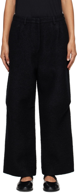 Photo: Deiji Studios Black Boiled Wool Trousers
