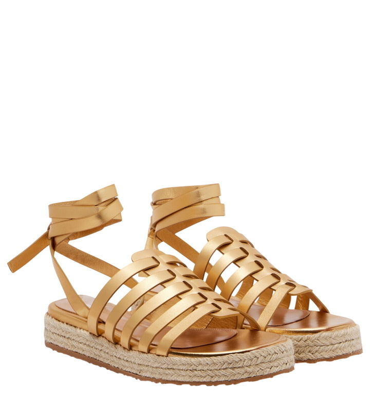 Photo: Gianvito Rossi Leather espadrille sandals