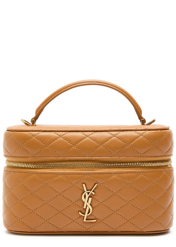 Photo: Saint Laurent Gaby Mini Quilted Leather top Handle bag - Camel - One Size