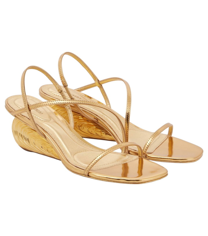 Photo: Simkhai Bridget metallic leather wedges