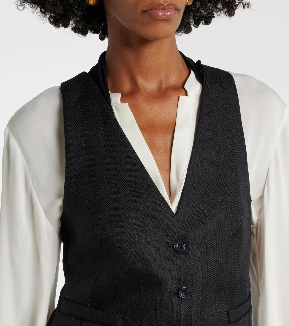 Dorothee Schumacher Modern Sophistication pinstripe wool vest