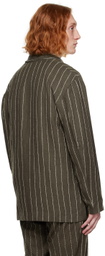 Karu Research Green Pinstripe Blazer