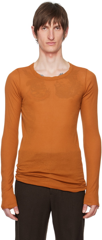 Photo: Rick Owens Orange Rib Long Sleeve T-Shirt