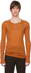 Rick Owens Orange Rib Long Sleeve T-Shirt