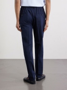 De Petrillo - Straight-Leg Pleated Cotton-Twill Trousers - Blue