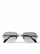 Cartier Eyewear - Frameless Gold-Tone and Acetate Sunglasses