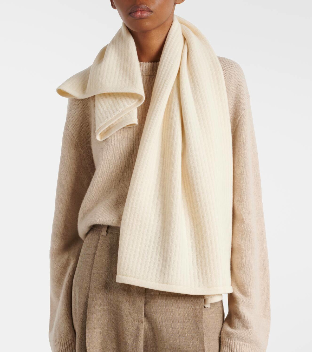 The Row Striped cashmere scarf The Row