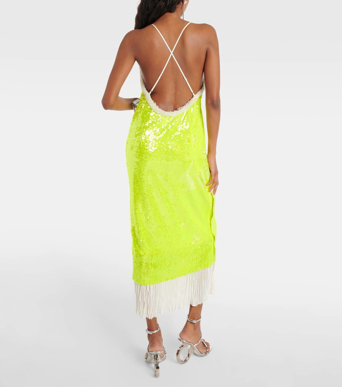 Xu Zhi Sequined organza midi dress