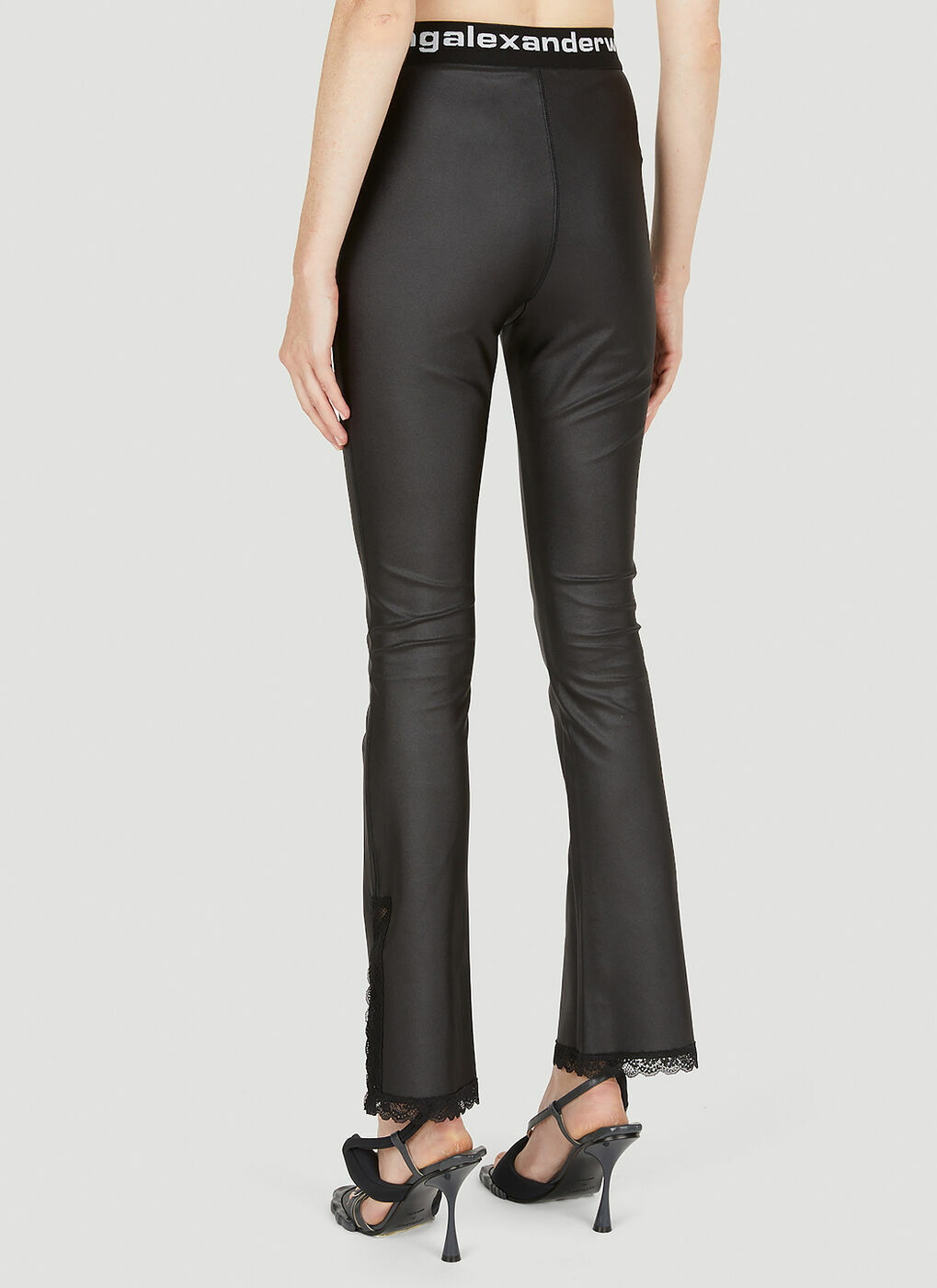 Alexander Wang Logo Elastic Lace LEGGING in Black