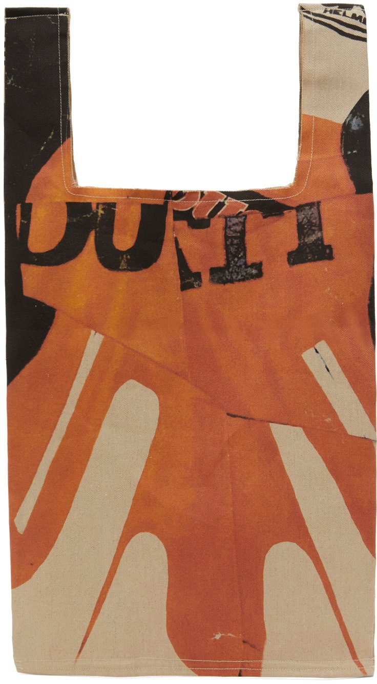 Our Legacy Orange Biker Print Grocery Bag Our Legacy