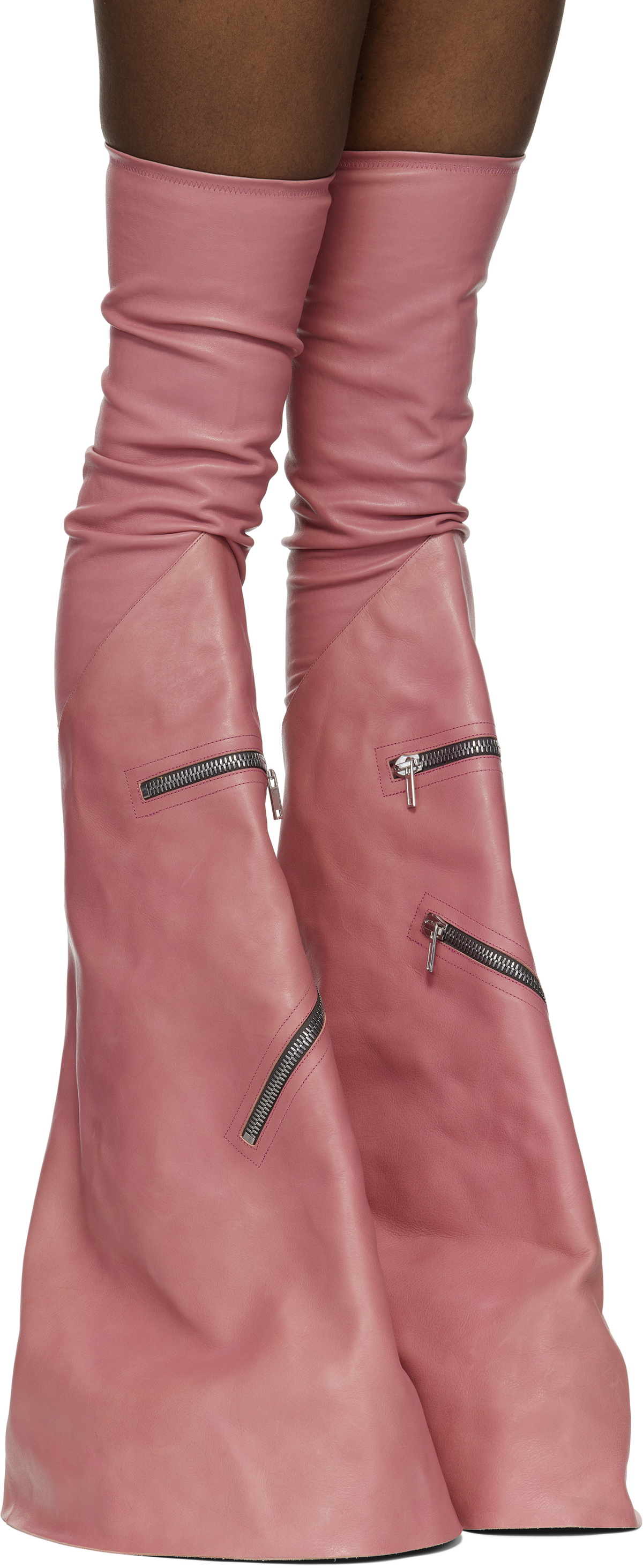 Rick Owens Pink Porterville Cargowedge Boots Rick Owens