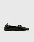 Ganni Butterfly Strap Ballerina Crinkle Oleatex Black Womens Casual Shoe