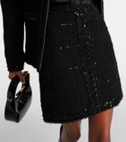 Giambattista Valli Sequined wool-blend bouclé miniskirt