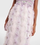 Susan Fang Fringed floral midi skirt