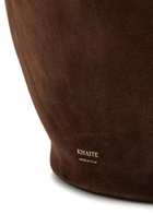 Khaite Lotus Small Suede Tote - Dark Brown - One Size