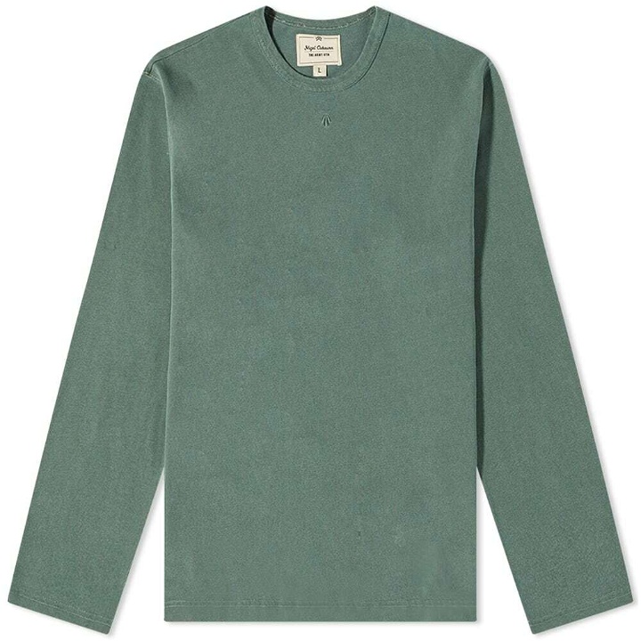 Photo: Nigel Cabourn Men's Long Sleeve Embroidered Arrow T-Shirt in Sports Green