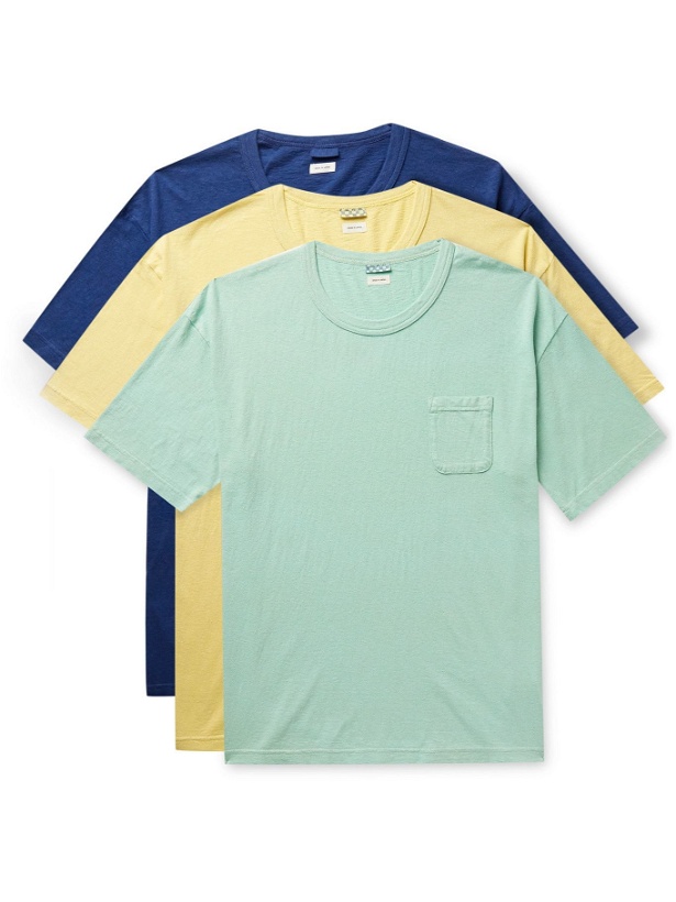 Photo: VISVIM - Three-Pack Slub Cotton-Jersey T-Shirts - Multi