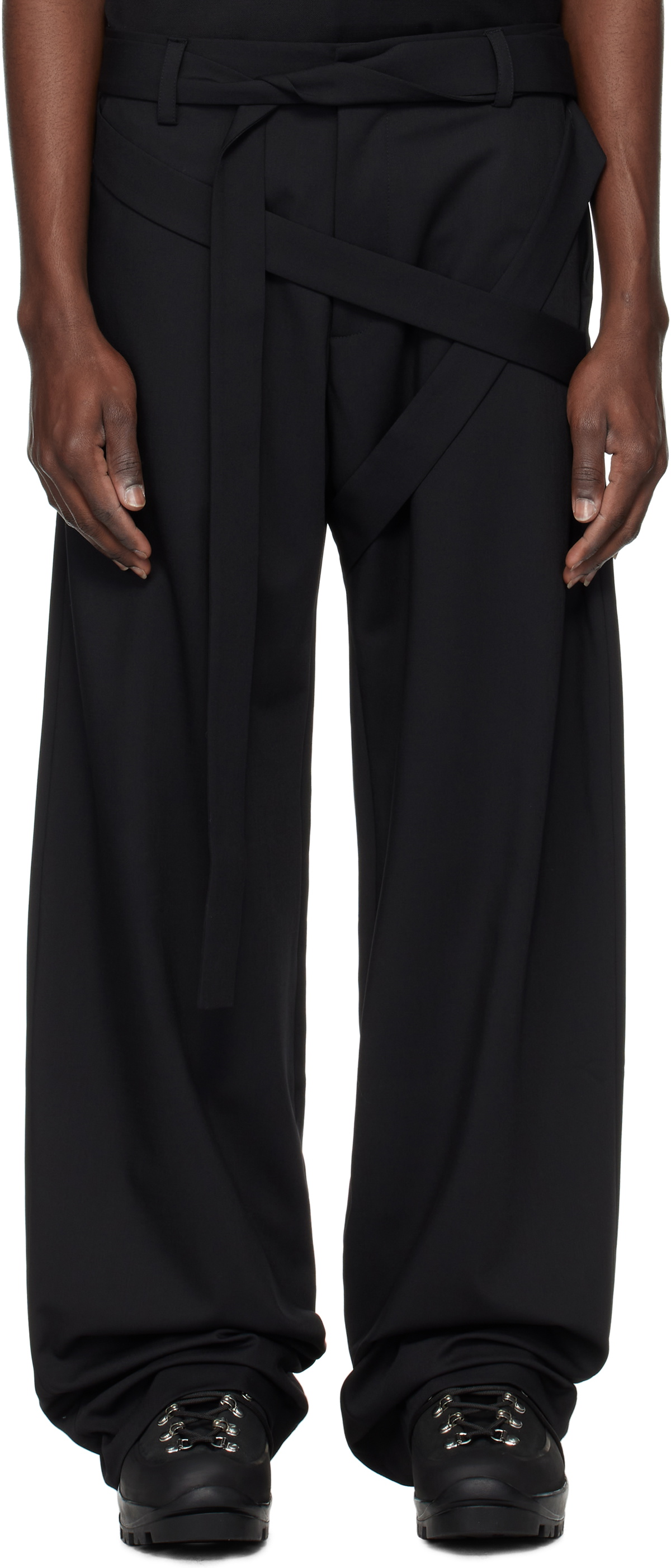 HELIOT EMIL Black Aegis Tailored Trousers