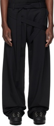HELIOT EMIL Black Aegis Tailored Trousers