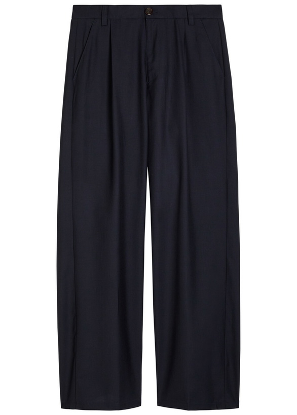 Photo: Oliver Spencer Orsman Wide-leg Wool Trousers Navy