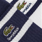 Sporty & Rich x Lacoste Ribbed Striped Socks in Farine/Marine