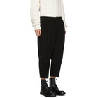 Yohji Yamamoto Black Wool Side Button Trousers