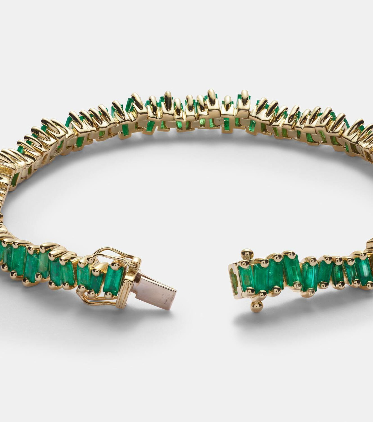 Suzanne Kalan 18kt gold tennis bracelet with emeralds