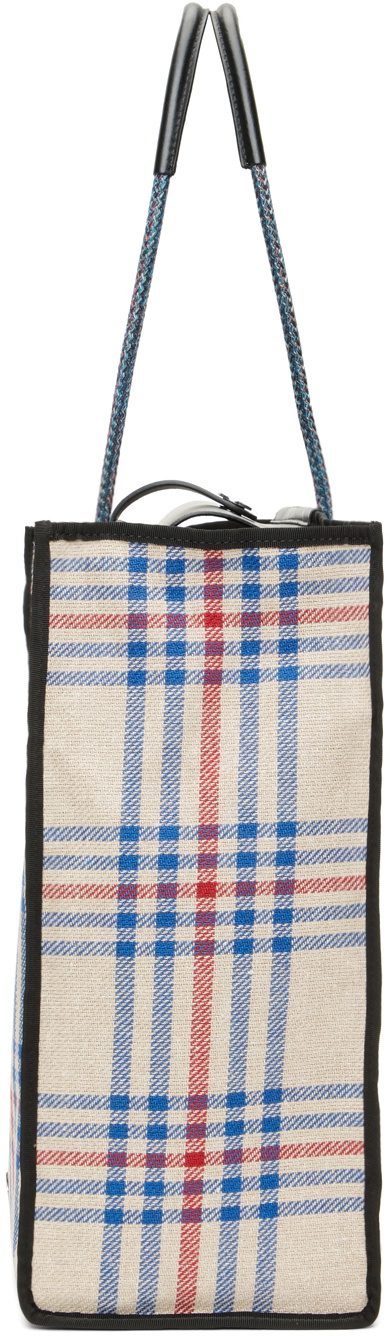 Vivienne Westwood Beige Tartan Elena Folded Shopper Tote Vivienne