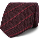 TOM FORD - 8cm Striped Silk and Wool-Blend Jacquard Tie - Burgundy