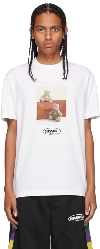 Photo: Palm Angels White Missoni Edition Bear T-Shirt