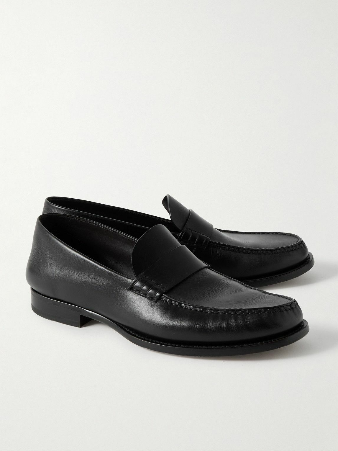 ローファー・オックスフォード The Row Black Leather Novus Loafer THE ROW Novus leather loafers | NET-A-PORTER
