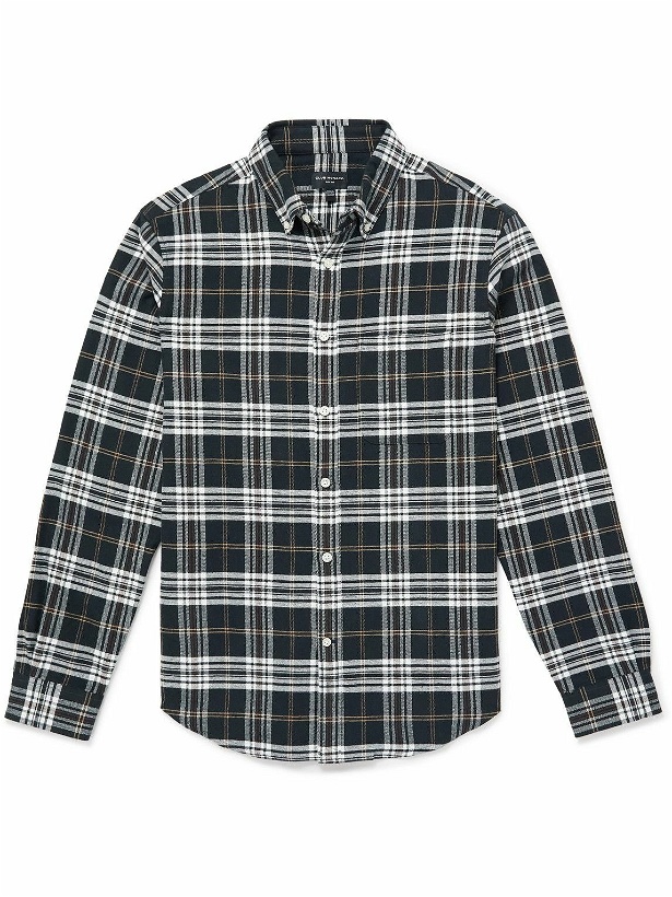 Photo: Club Monaco - Button-Down Collar Checked Cotton-Flannel Shirt - Black