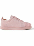 Christian Louboutin - Louis Junior Spikes Cap-Toe Suede Sneakers - Pink