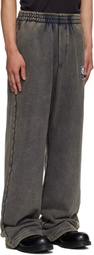 We11done Gray Teddy ID Jersey Sweatpants