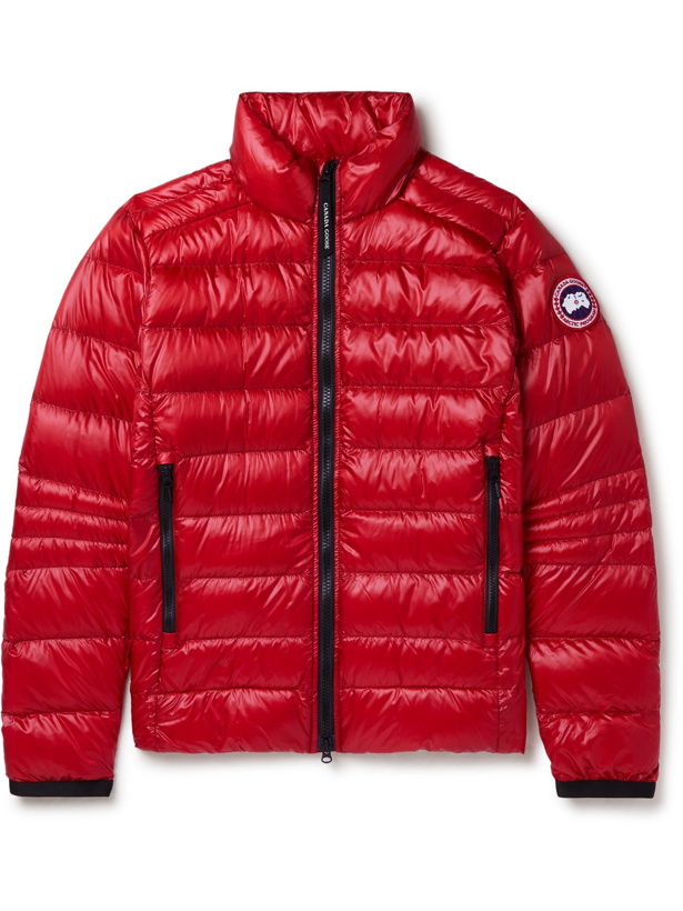 Photo: CANADA GOOSE - Crofton Slim-Fit Quilted Recycled Nylon-Ripstop Down Jacket - Red - S