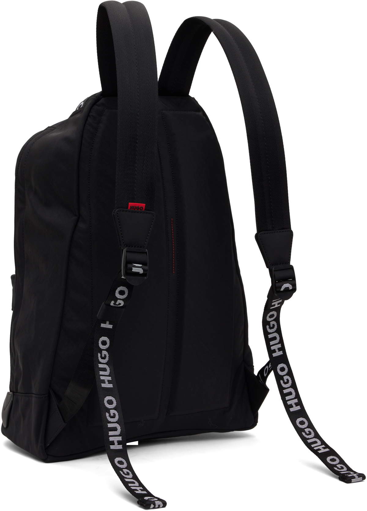 Hugo Black Recycled Nylon Canvas Backpack