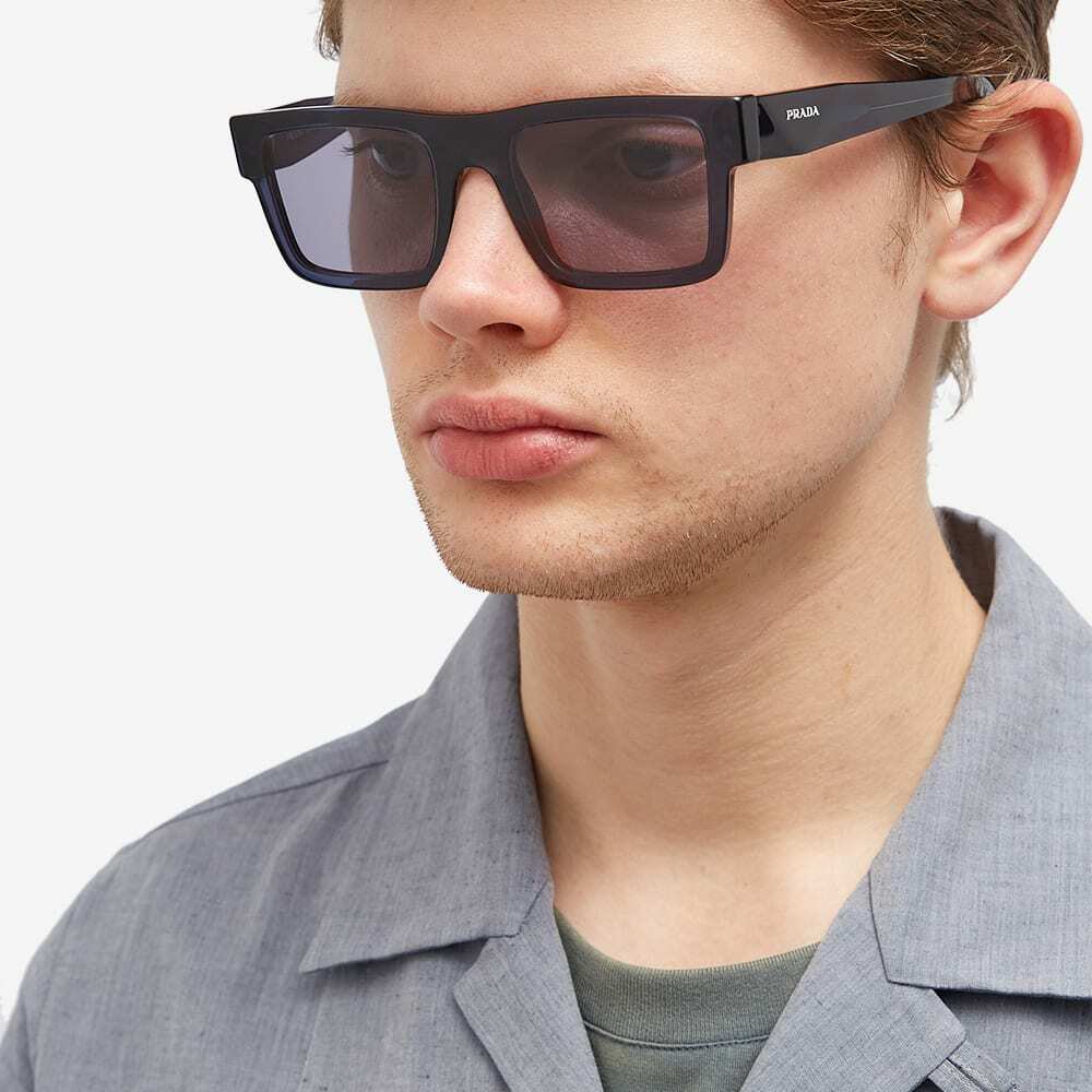 Prada Eyewear Men's PR 19WS Symbole Sunglasses in Black/Blue